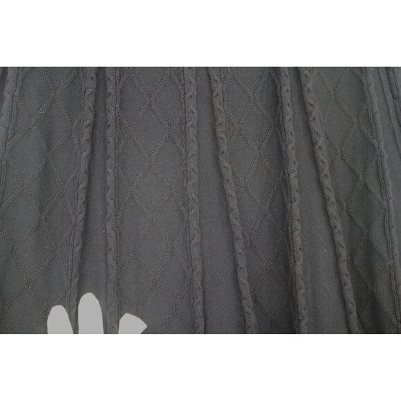 CeCe Womens Black Knit Pleated A-Line Skirt M Stretch Dark Academia Whimsigoth - Picture 7 of 8